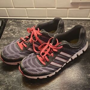 Adidas Black and Hot Pink Women's Sneakers